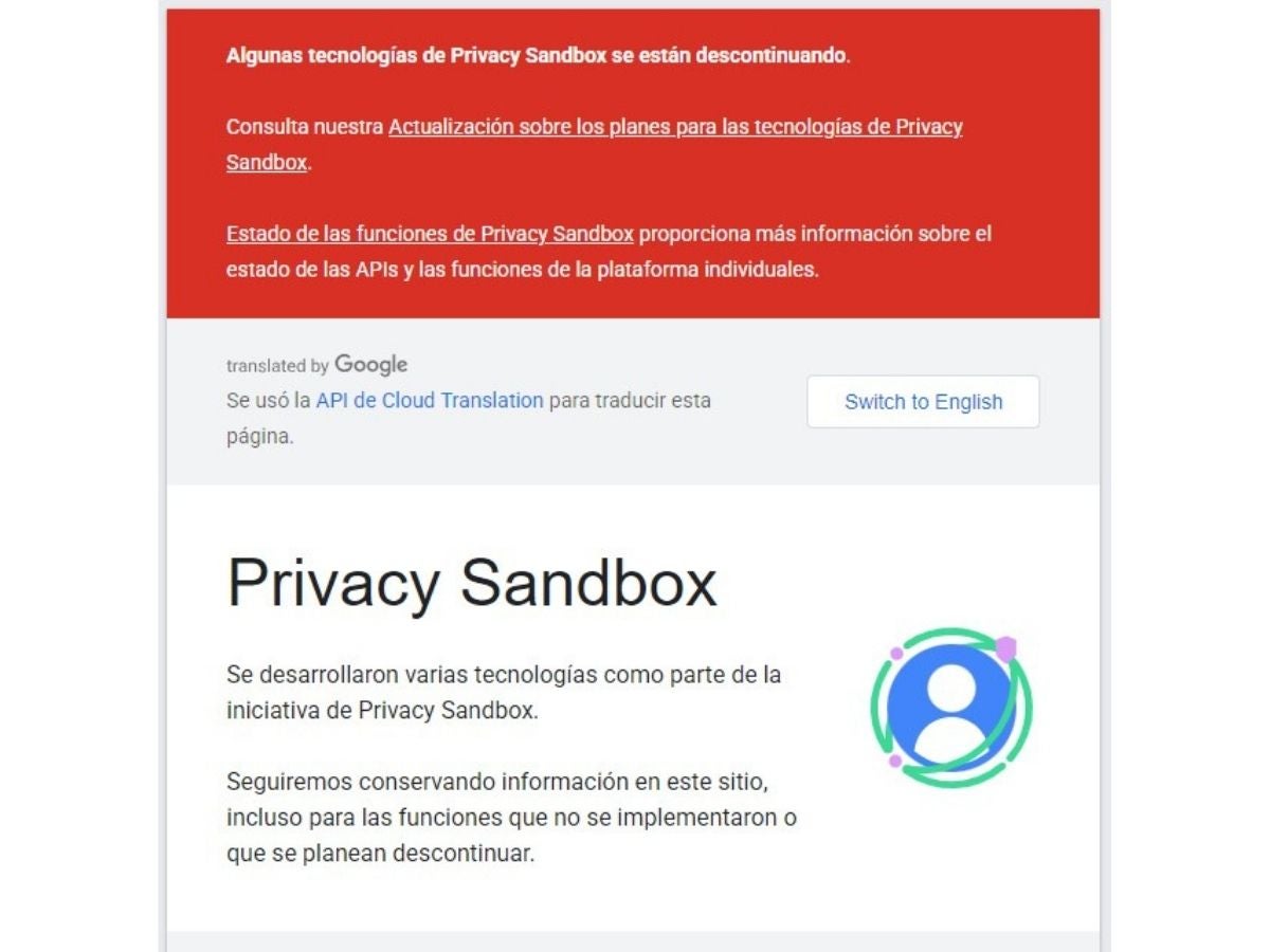Google abandona su plan anti-cookies: qué significa para tus datos y privacidad. Foto: Privacy Sandbox