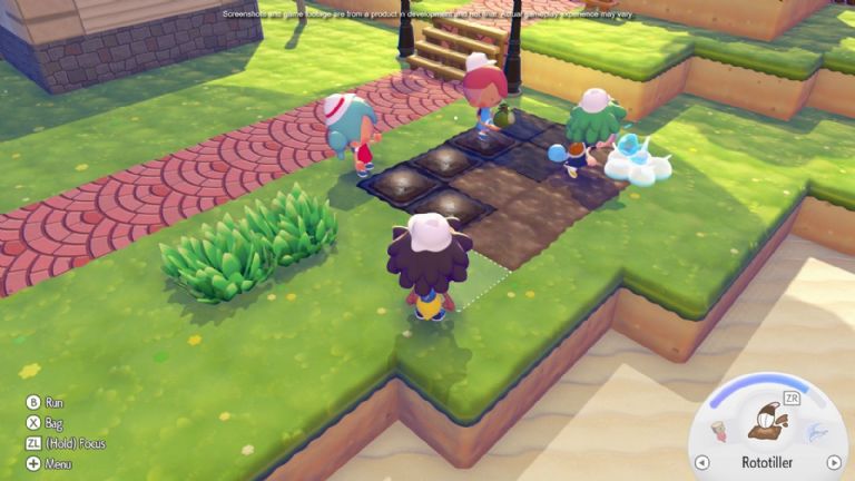 Entorno detallado en Pokopia con Pokémon interactuando