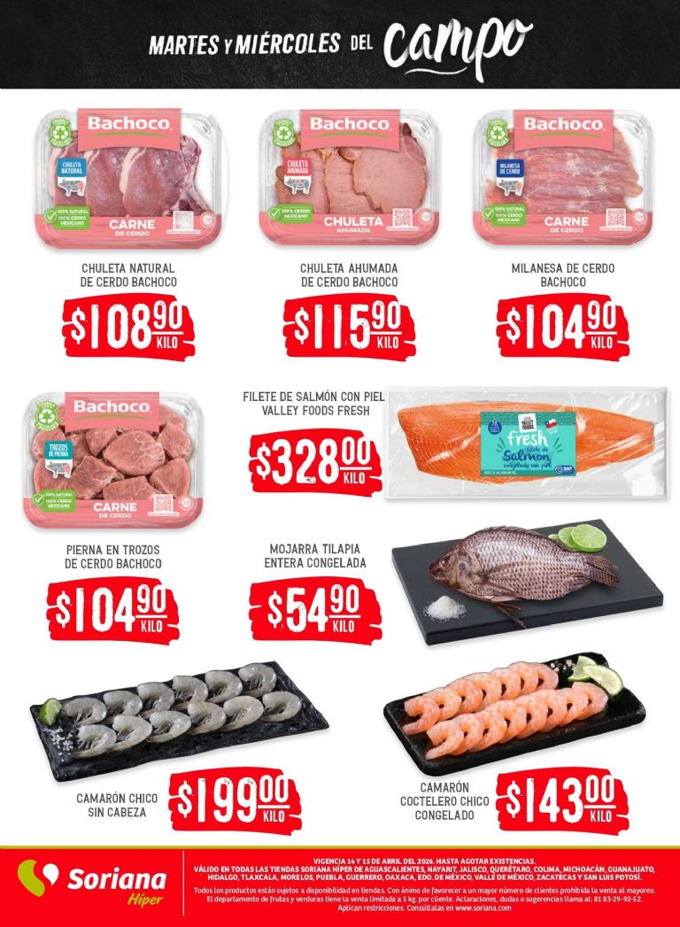 Ofertas de carnes y pescados en Soriana