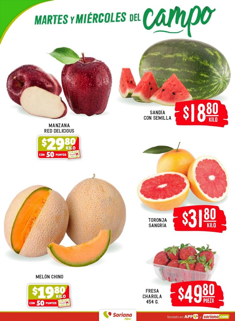 Ofertas de frutas en Soriana