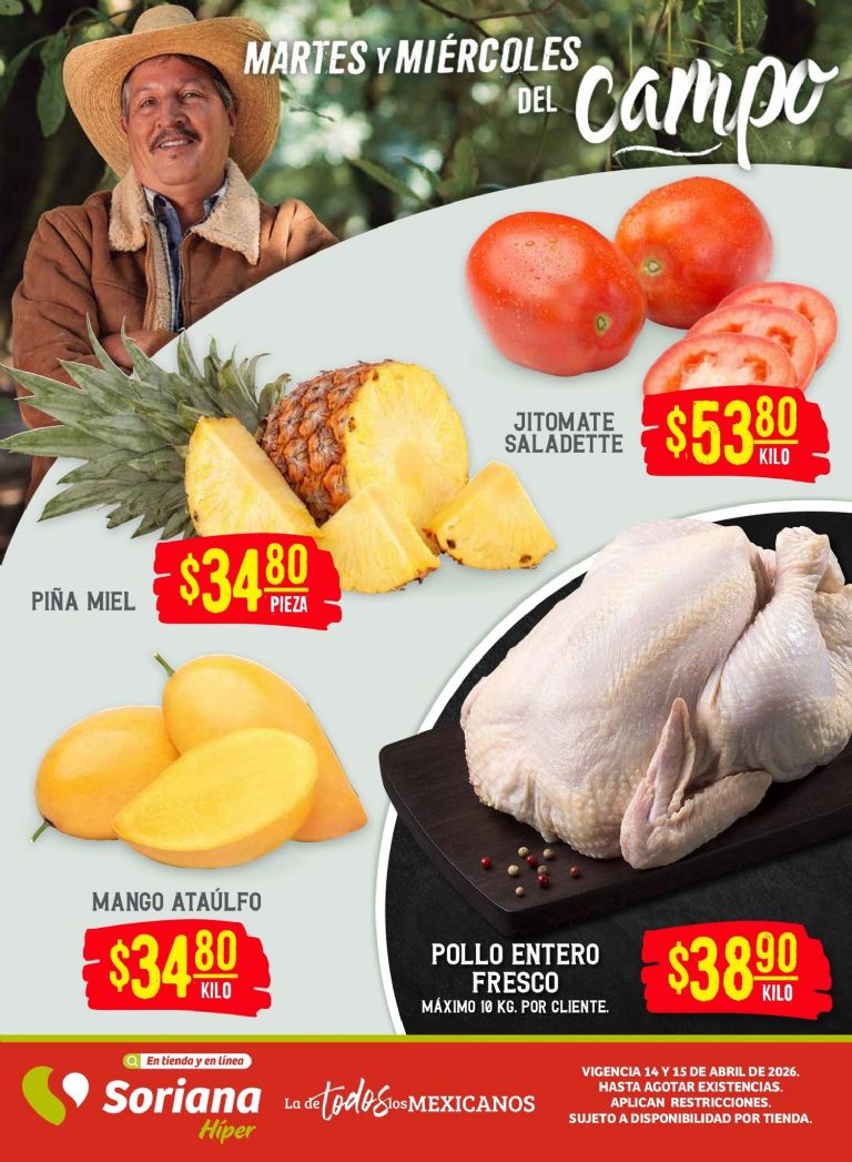 Soriana: Martes 14 y Miércoles 15 de Abril