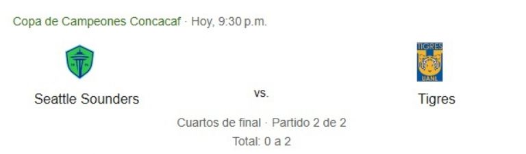 Seattle Sounders vs Tigres horario y dónde ver en vivo partido Concachampions hoy