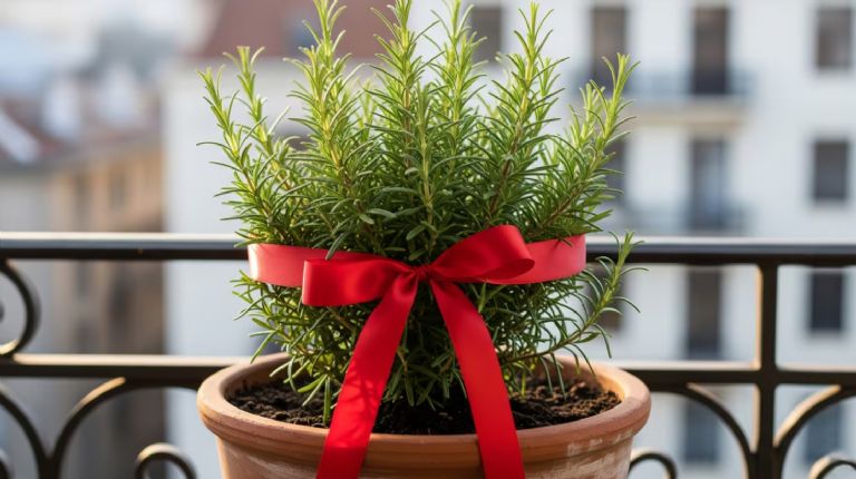 Romero con lazo carmesí para Feng Shui