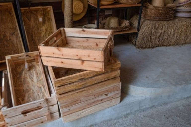 Caja de madera decorada