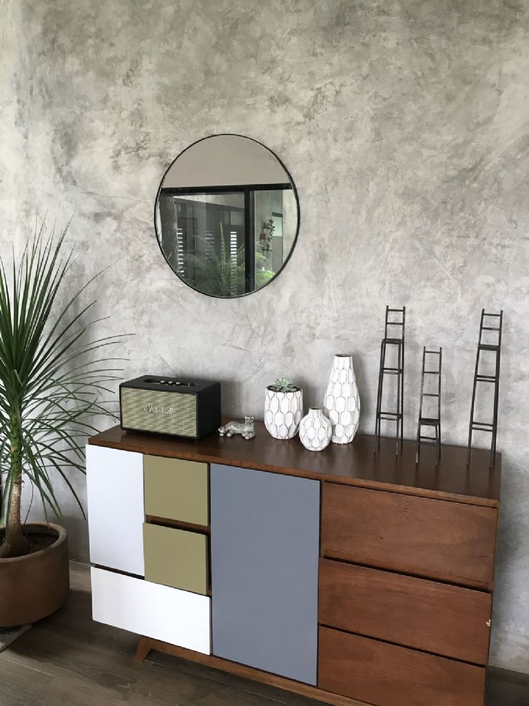 Detalles de diseño interior y paredes texturizadas