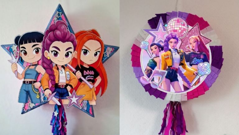 Piñata temática de Las Guerreras K-Pop para el Día del Niño