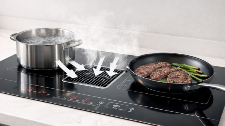 Placa de inducción con extracción integrada