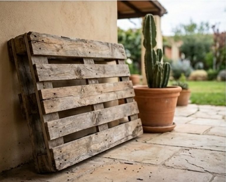Palet de madera preparado para proyectos de bricolaje