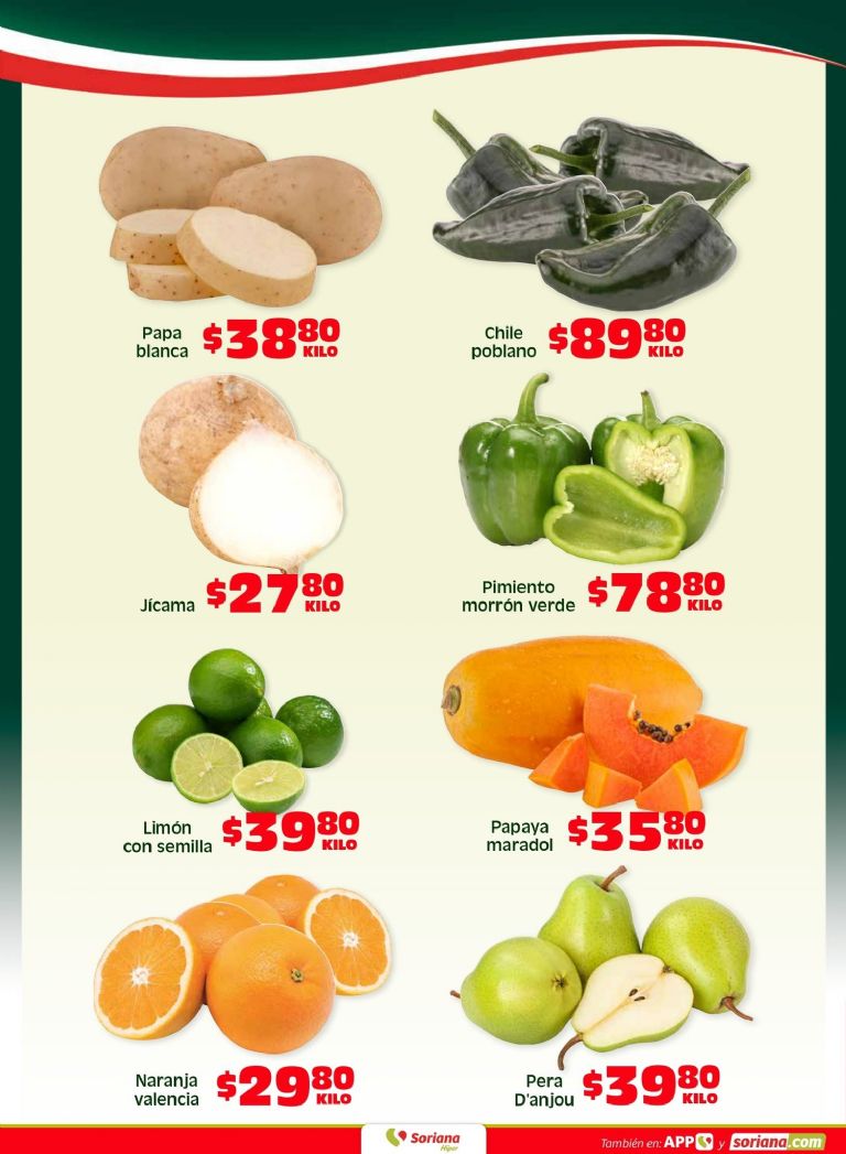 Imagen de frutas frescas en oferta en Soriana