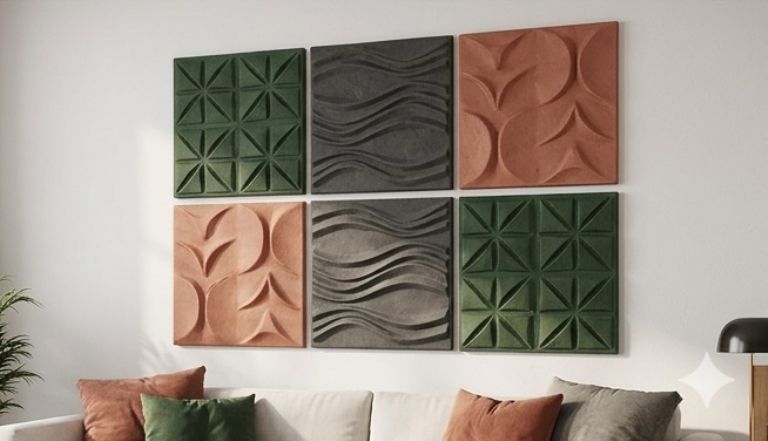 Panel de pared con textura de periódico