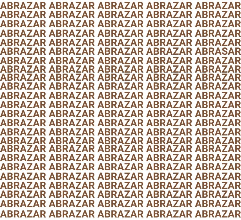 Imagen de ejemplo de un juego de búsqueda de palabras con la palabra 'ABRASAR' escondida.