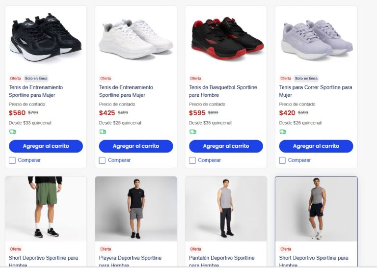 Detalle de ropa deportiva en oferta