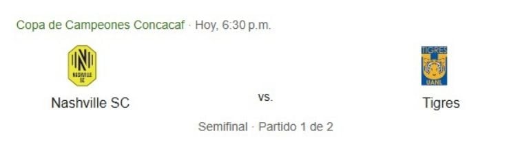 Horario y dónde ver en vivo Nashville vs Tigres semifinal de Ida Concacaf