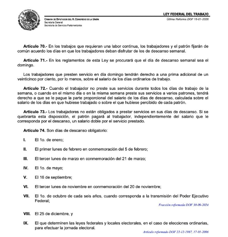 Ley Federal Trabajo: Pago triple 5 Mayo