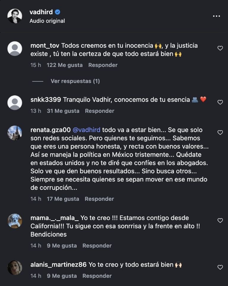 Seguidores apoyan a Vadhir Derbez