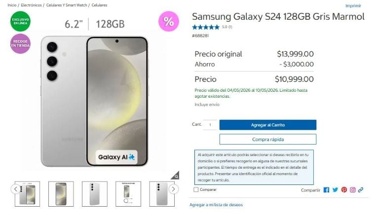 Samsung Galaxy S24 en oferta en Costco
