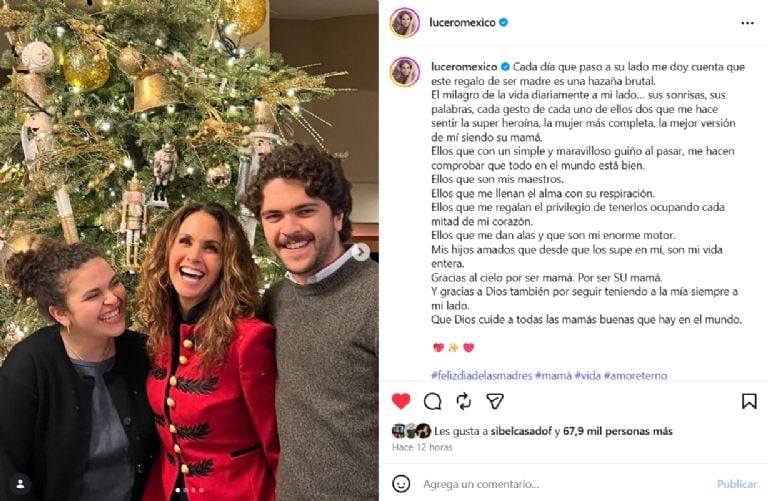 Lucero junto a sus hijos José Manuel y Lucerito Mijares.