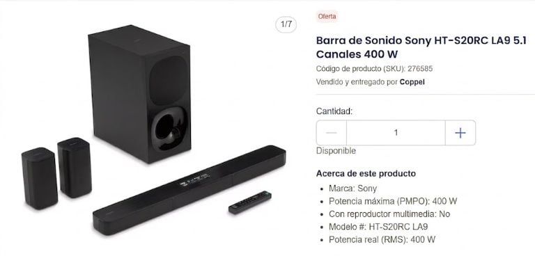 Sony 55% OFF + Envío en Coppel.