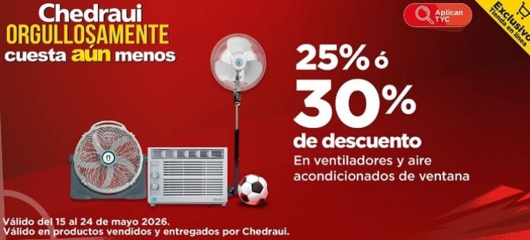 Ofertas en ventiladores y aires acondicionados Chedraui