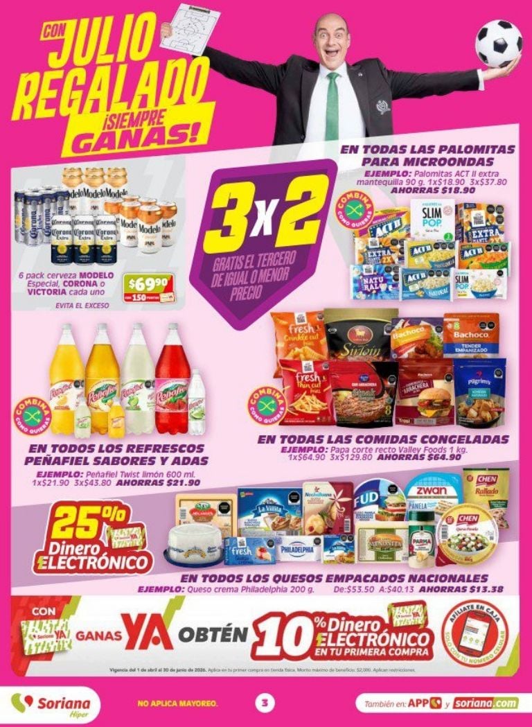 Oferta 3x2 en Cereales y Conservas Soriana