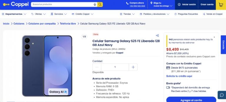 Detalles del Samsung Galaxy S25 FE