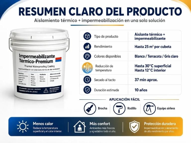 Detalle del envase del impermeabilizante térmico de 19 litros en oferta