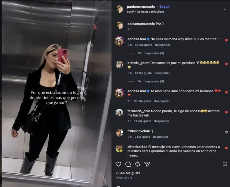 Paola Márquez, influencer, murió a los 30.