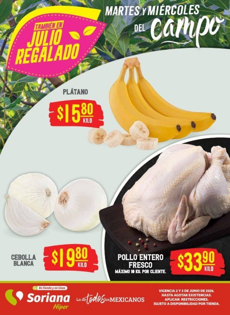 Imagen de frutas y verduras frescas en Soriana