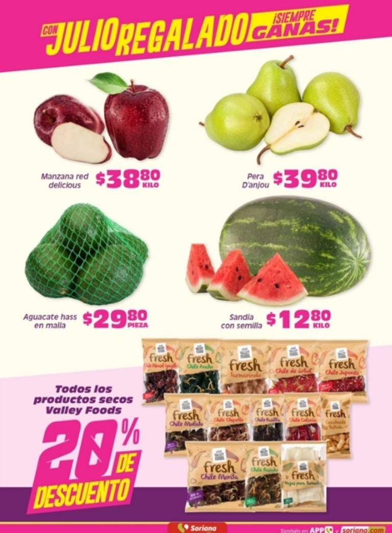 Promoción Julio Regalado Soriana Verduras Descuento