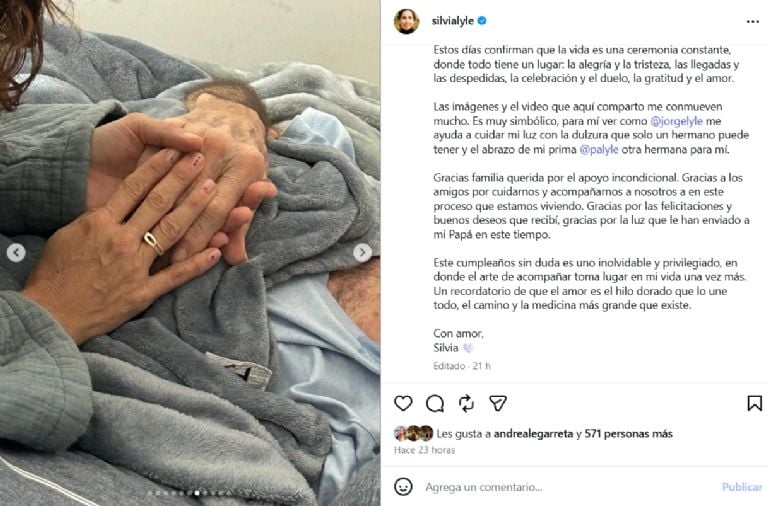 Últimos días de Jorge Lyle en el hospital.