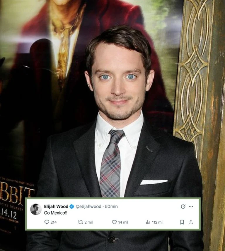 Reacciones de fans a Elijah Wood tras triunfo de México