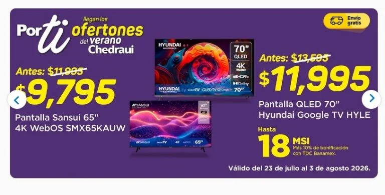 Pantallas 4K en Chedraui
