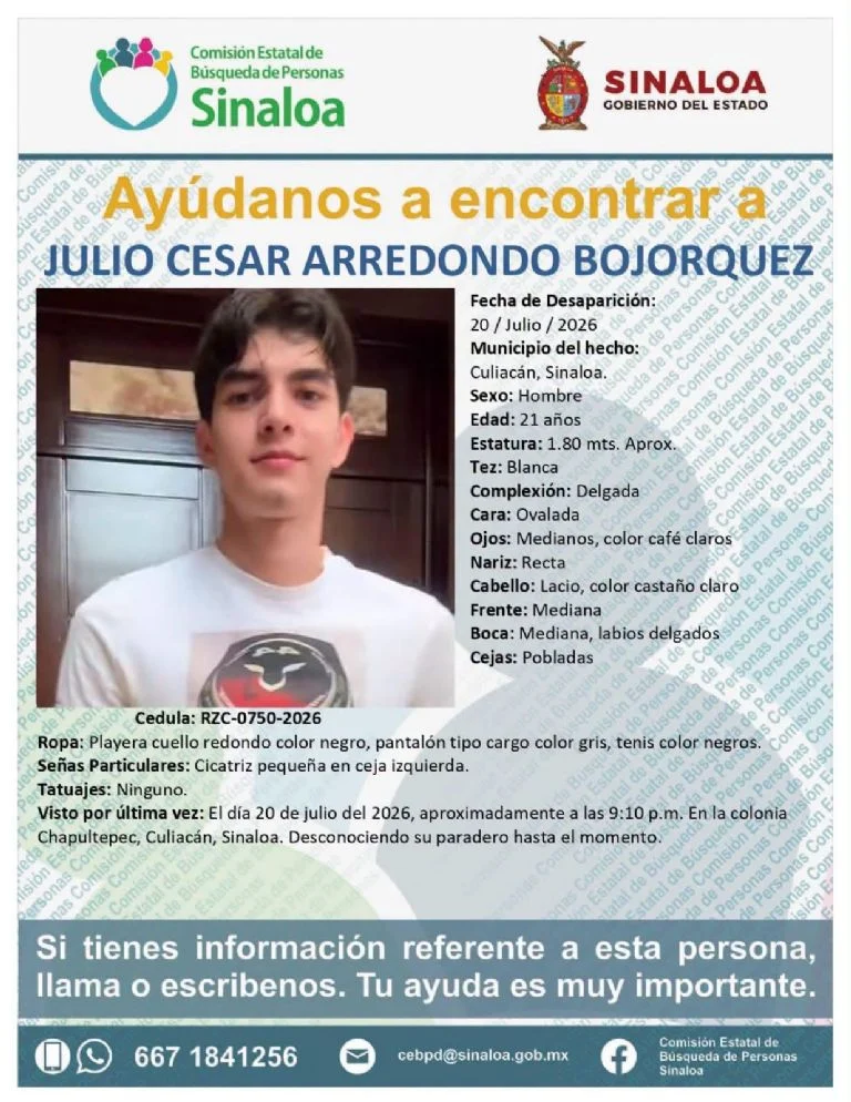 Hallan cuerpo de joven desaparecido en Culiacán.