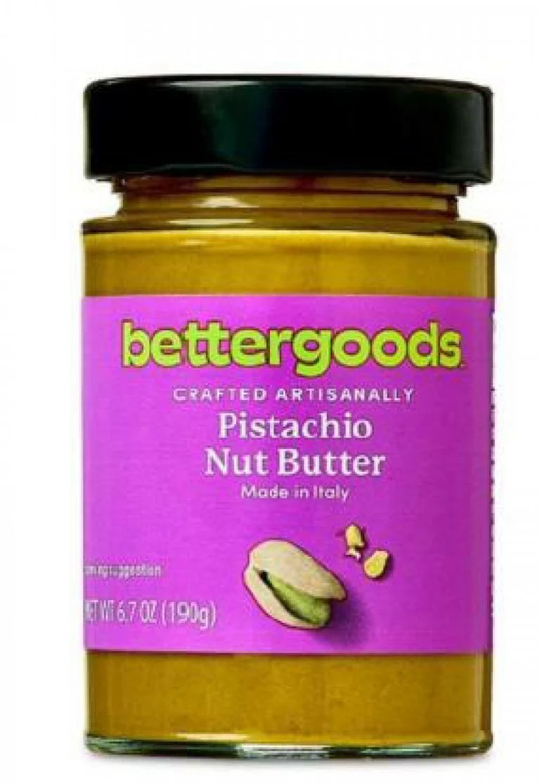 Frasco de crema de pistache Bettergoods bajo alerta sanitaria