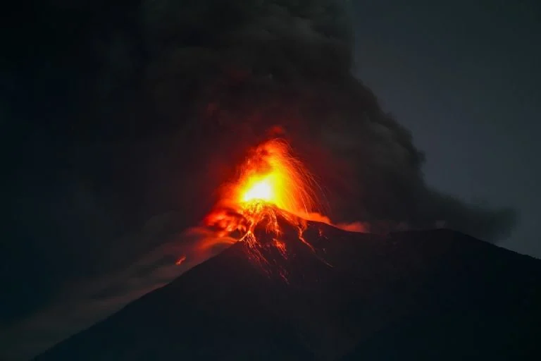 Mapa de la región del Volcán de Fuego en Guatemala