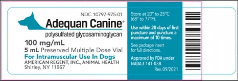 Empaque del fármaco Adequan Canine Injection